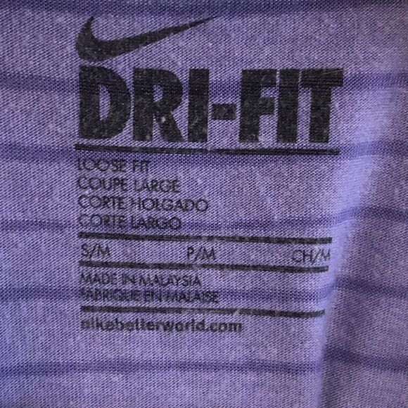 nike Size Small Purple Stripe Sleeveless Workout Top - Picture 4 of 5